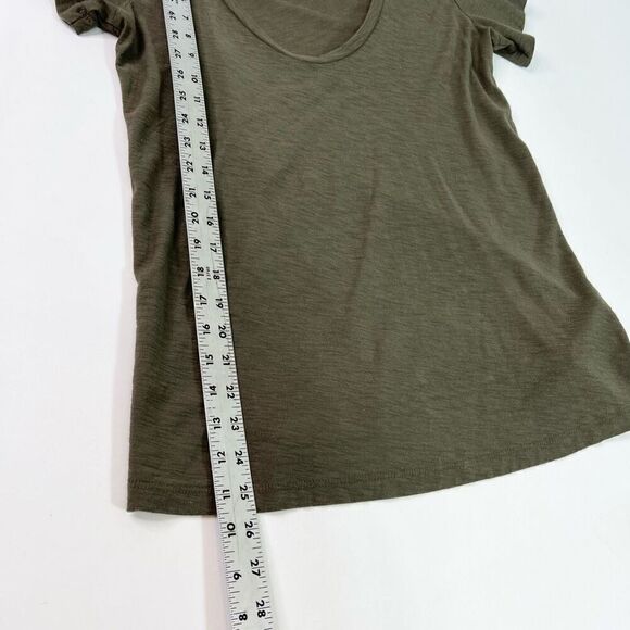 James Perse Tops Womens Small Green Cotton Blend Solid Scoop Neck Short Sleeve - Picture 3 of 8